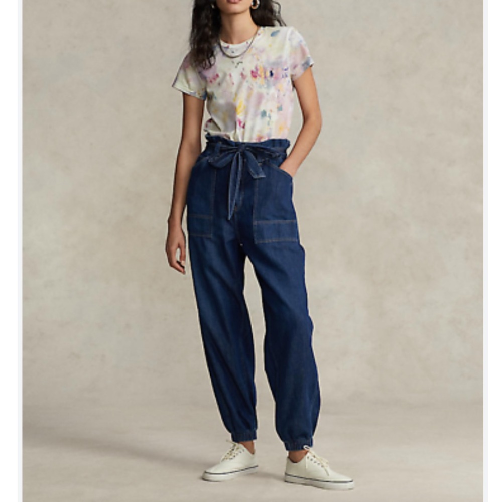Polo Ralph Lauren Women Dresla Wash Belted Denim Jogger Pant NWT